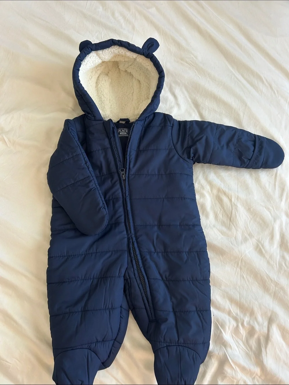 The Children's Place NWOT Navy Quilted Sherpa-Lined One-Piece Snowsuit | 3-6mo